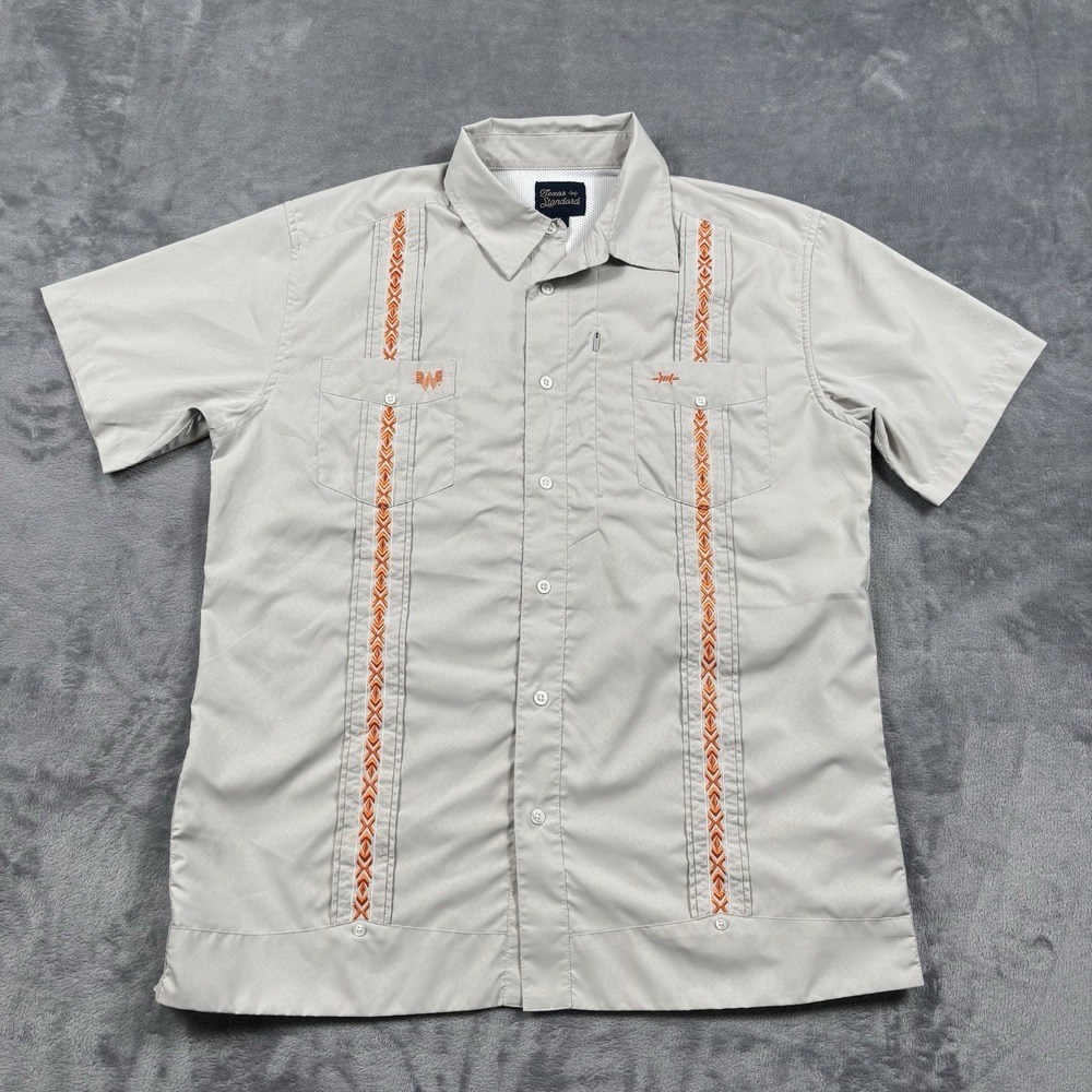Texas Standard Whataburger Promo Guayabera Men's Shirt Medium Western Gaucho